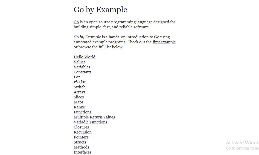 Go by example learn Go