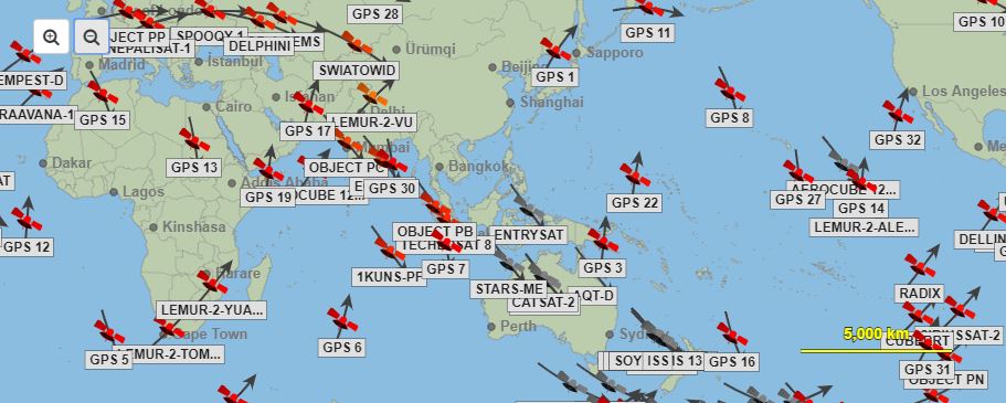 live Satellite positions